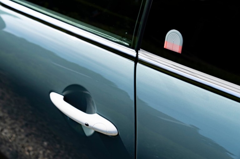 close up of car door handle