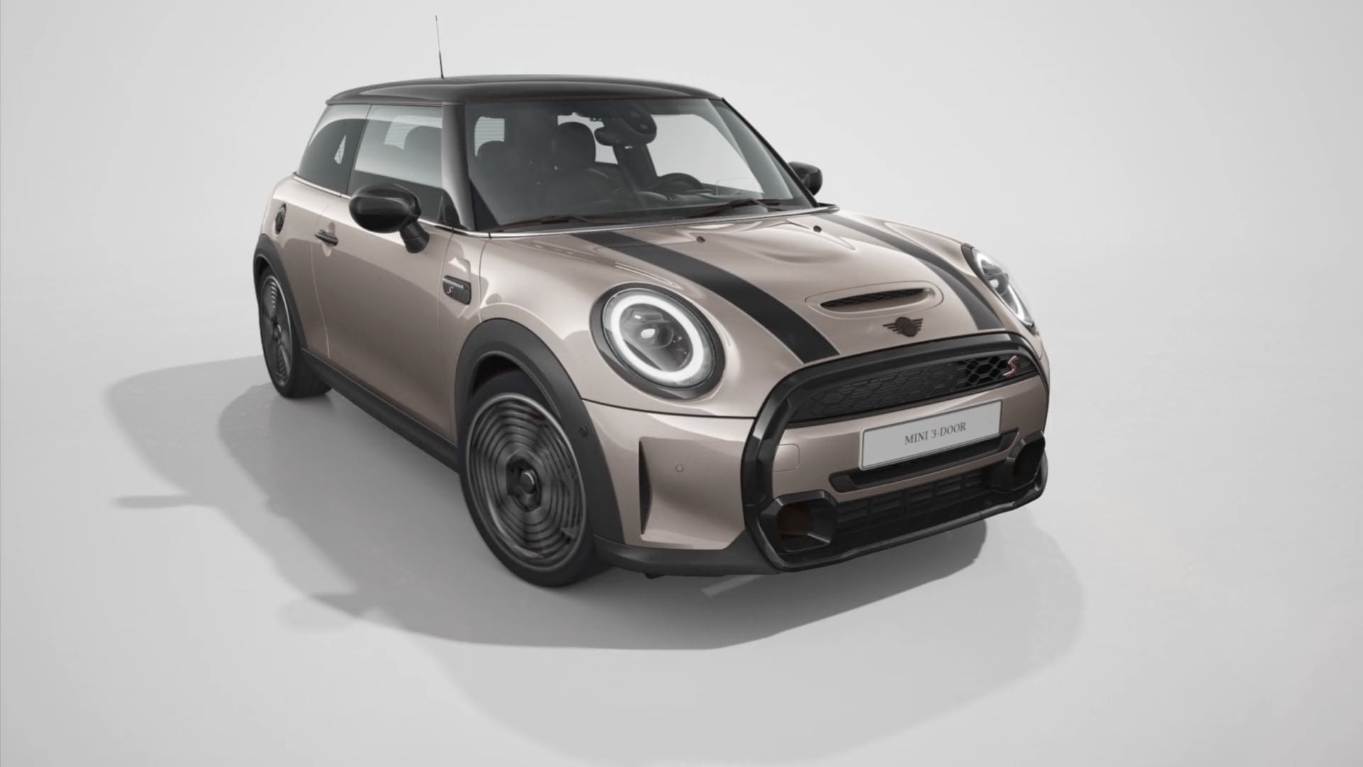 MINI‏ 3 דלתות Hatch – מבט קדמי - אפור ושחור