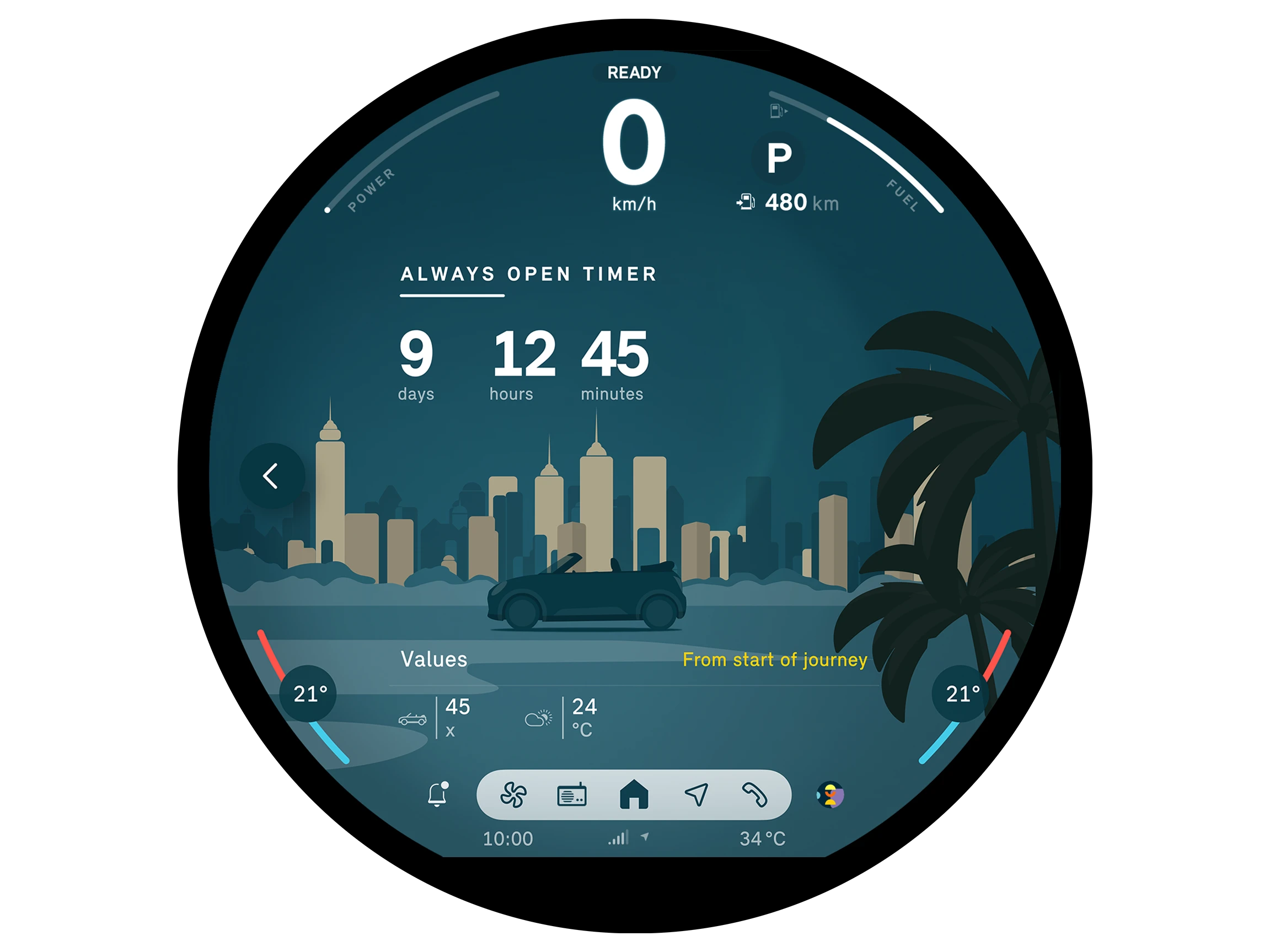 MINI Cooper‏ קבריולה - אפליקציית Always Open Timer