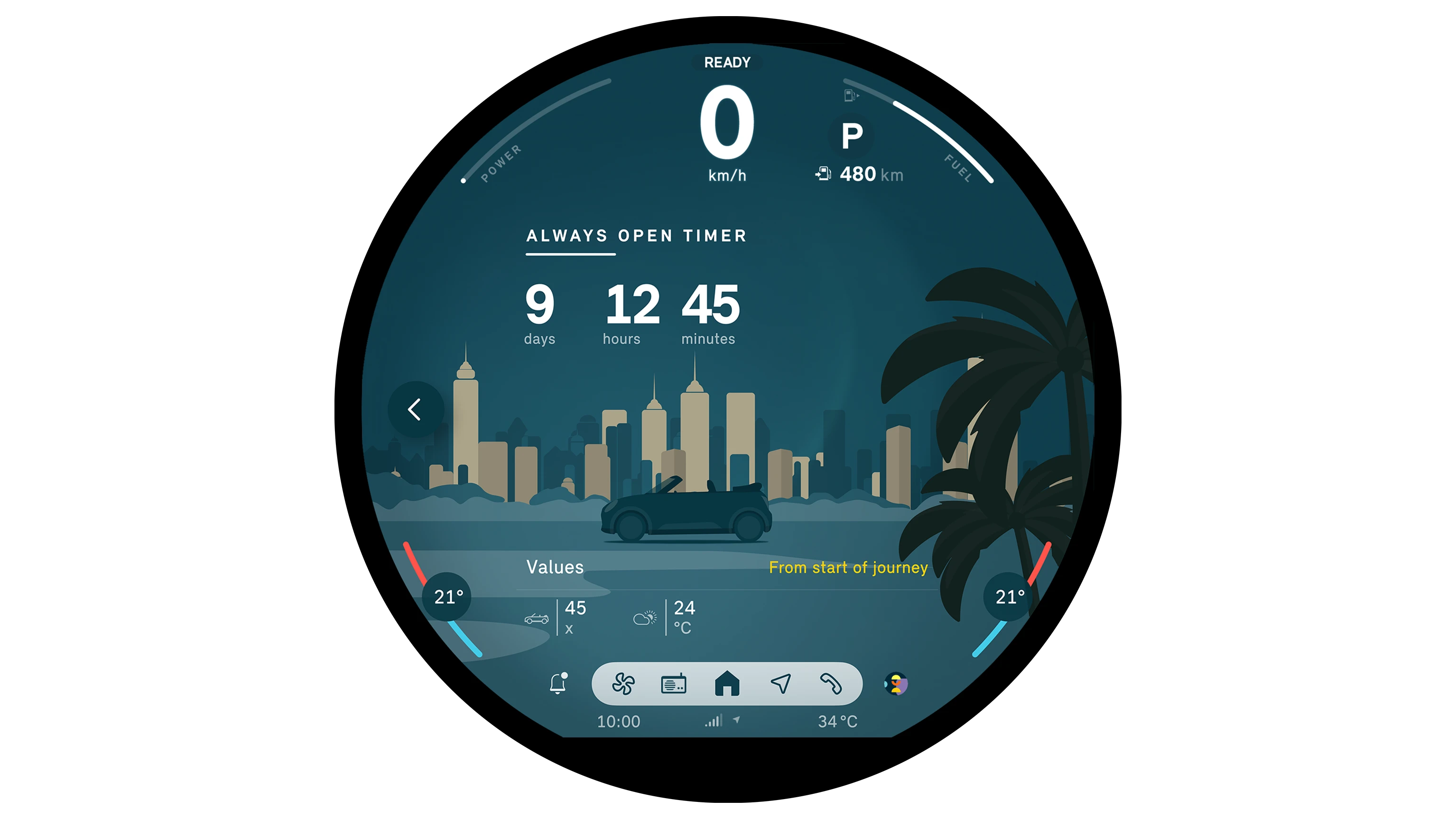 MINI Cooper‏ קבריולה - אפליקציית Always Open Timer