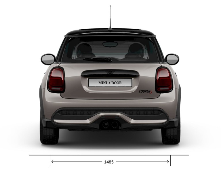 MINI‏ 3 דלתות Hatch - מבט צדדי - מידות